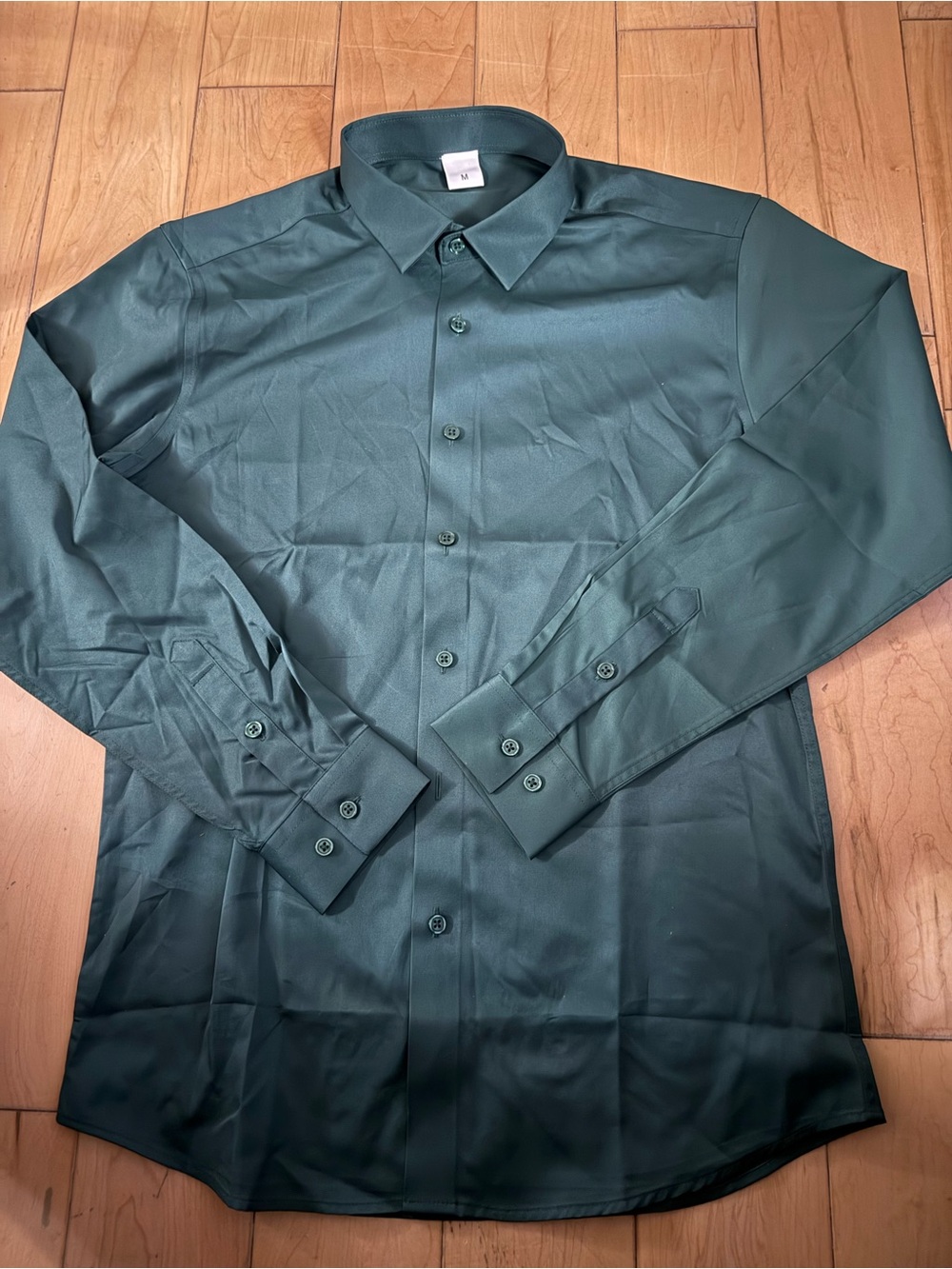 Men's Forest Green Long-Sleeve Dress Shirt